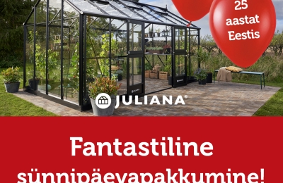 UUS 2025! Juubelikasvuhoone                                                                                              JULIANA 60 10,9m²